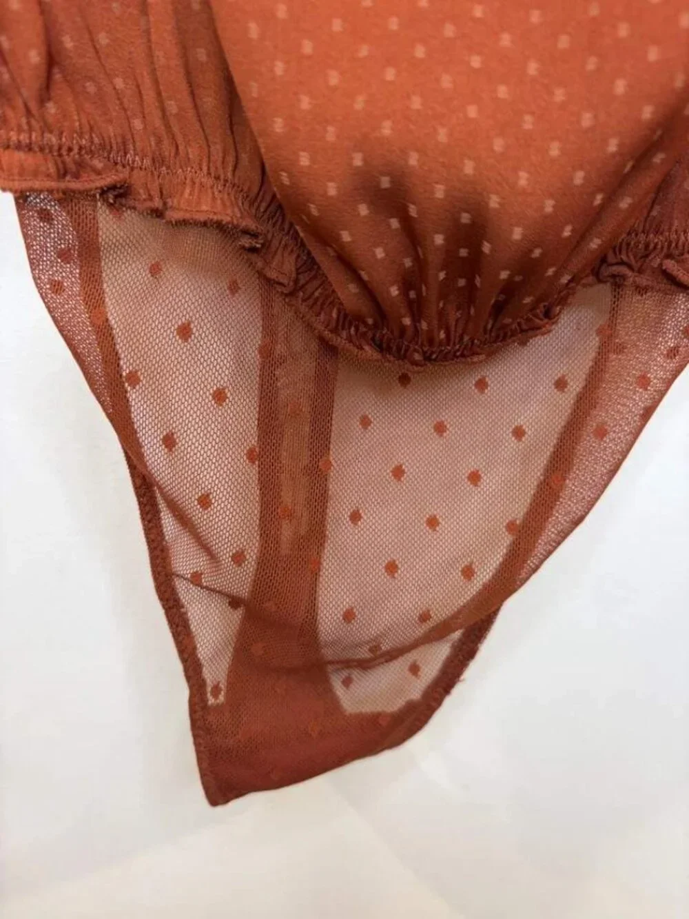 NWT Intimately Free People Place For You Bodysuit Sz XS Rust Cut Out Silky Thong